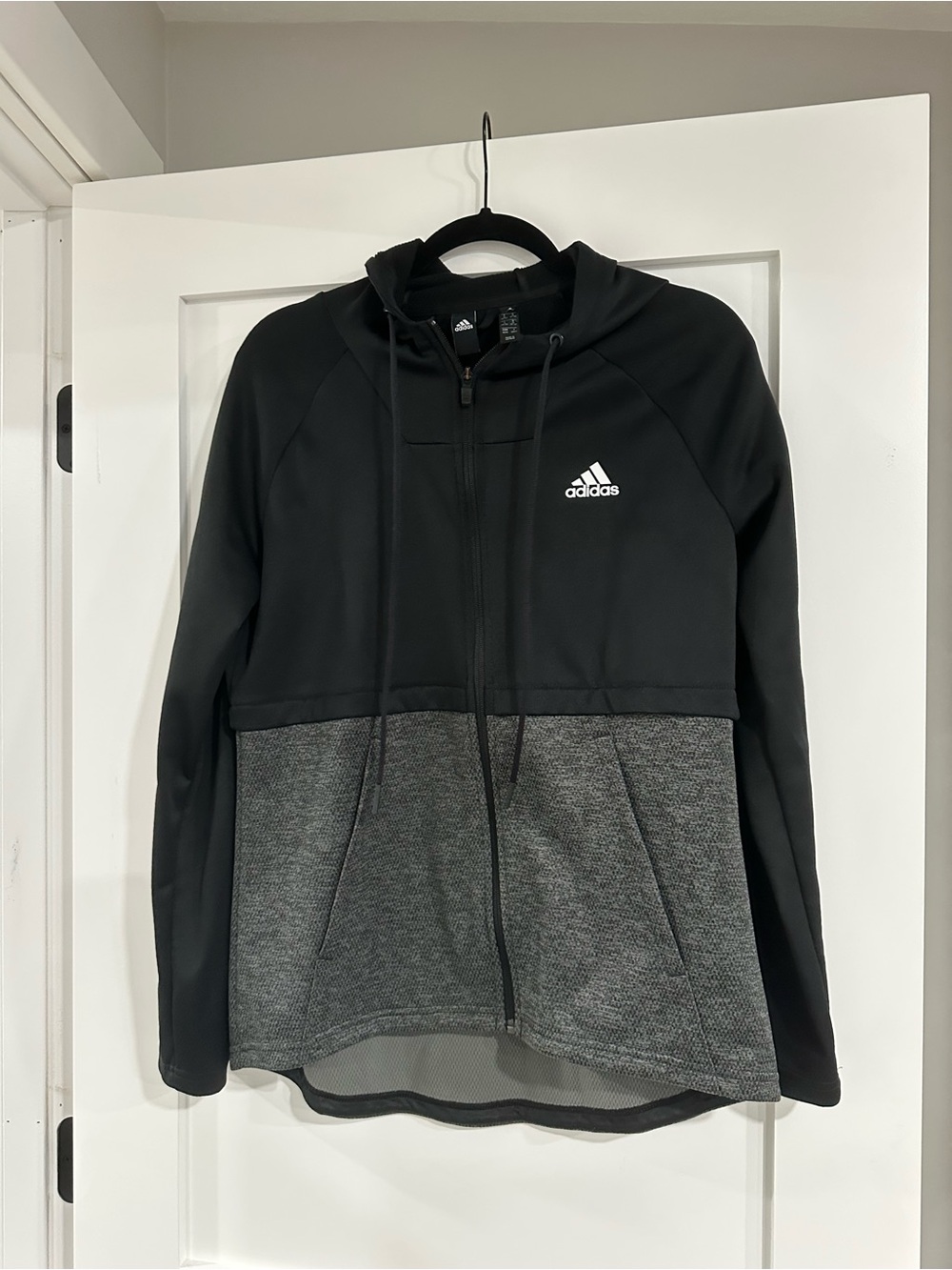 Adidas Women’s Gray Full-Zip Hoodie Sweater
